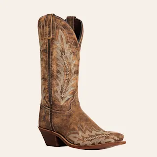 Laredo Women's Emmylee Distressed Tan Snip Toe Cowboy Boots